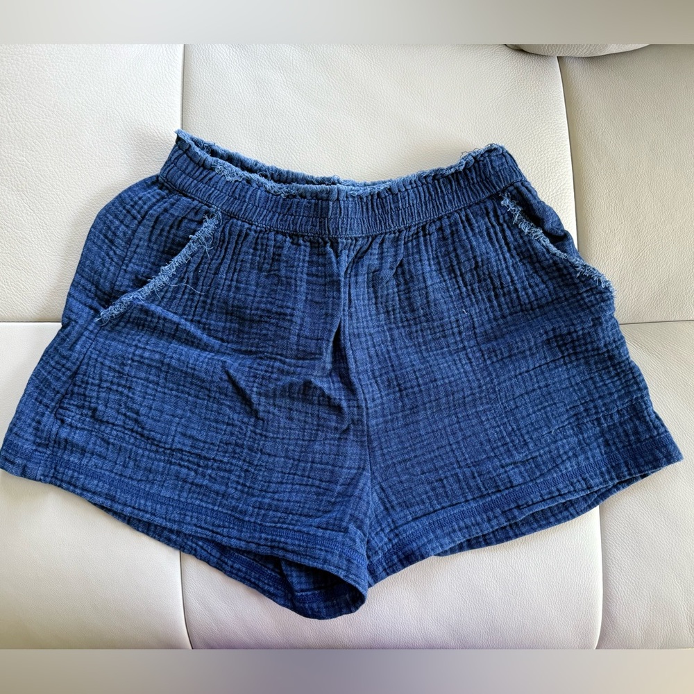 Aerie Pool to Party High Waist Blue Shorts